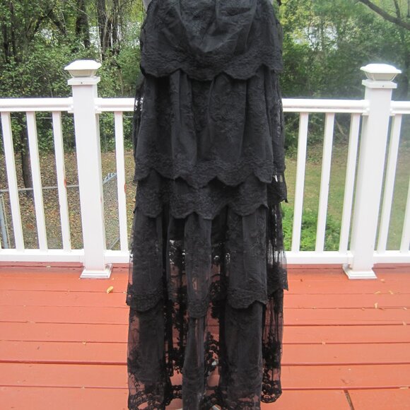 And Now This Black Tiered Lace Maxi Dress NWT size X-Large - Picture 7 of 8